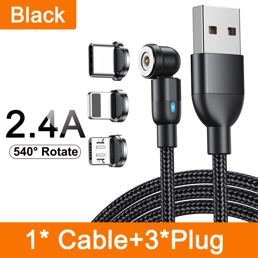 AUFU Magnetic Cable 3M 540 Rotate Magnet Charger Micro USB Type C Cable Mobile Phone Wire Cord For iPhone Samsung Xiaomi Redmi - Image 23