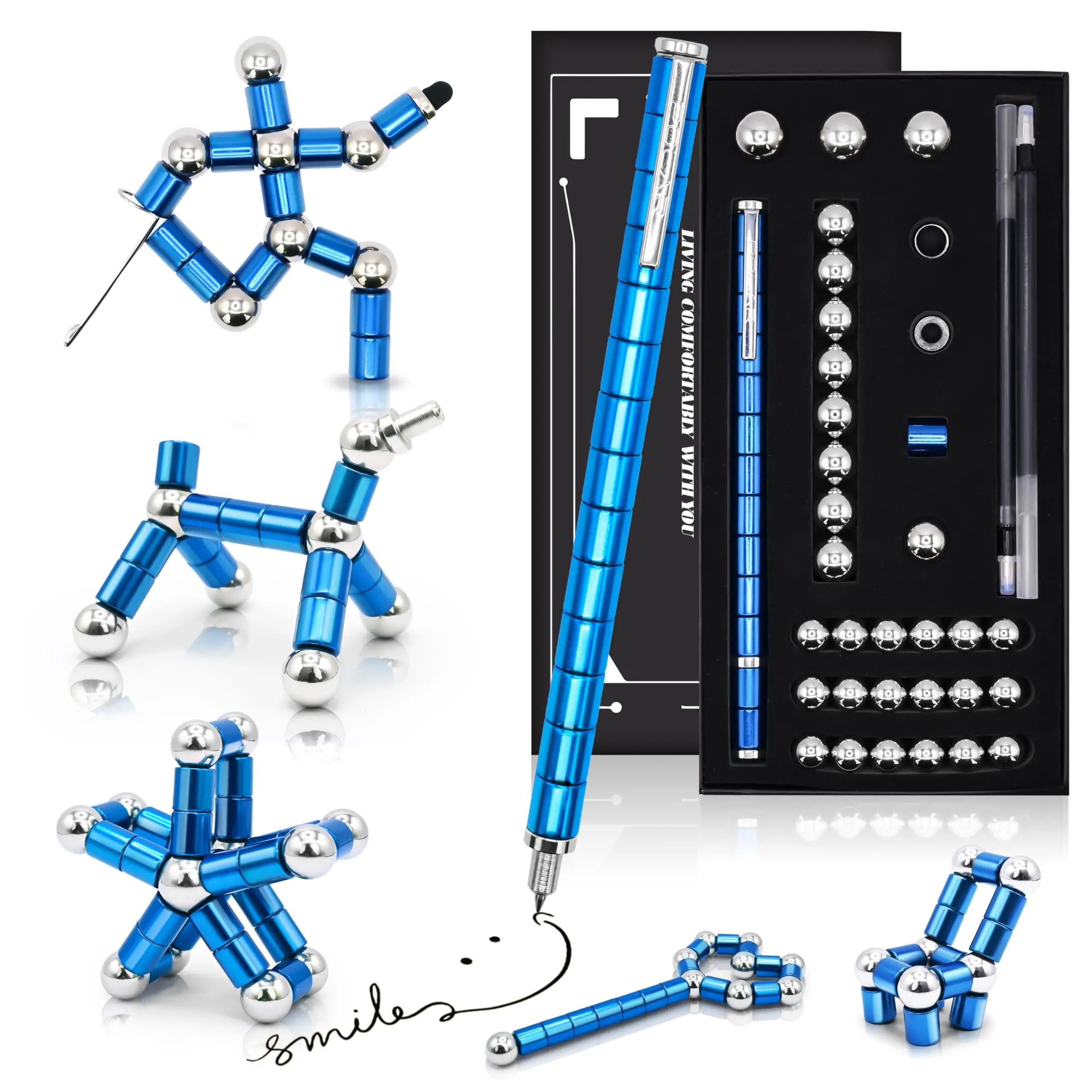 Fidget Magnetic Pen Toy, Magnet Polar Pen, Decompression Writing Pen for Anxiety Relief, Finger Spinning Gifts for kids and Teen - Image 14