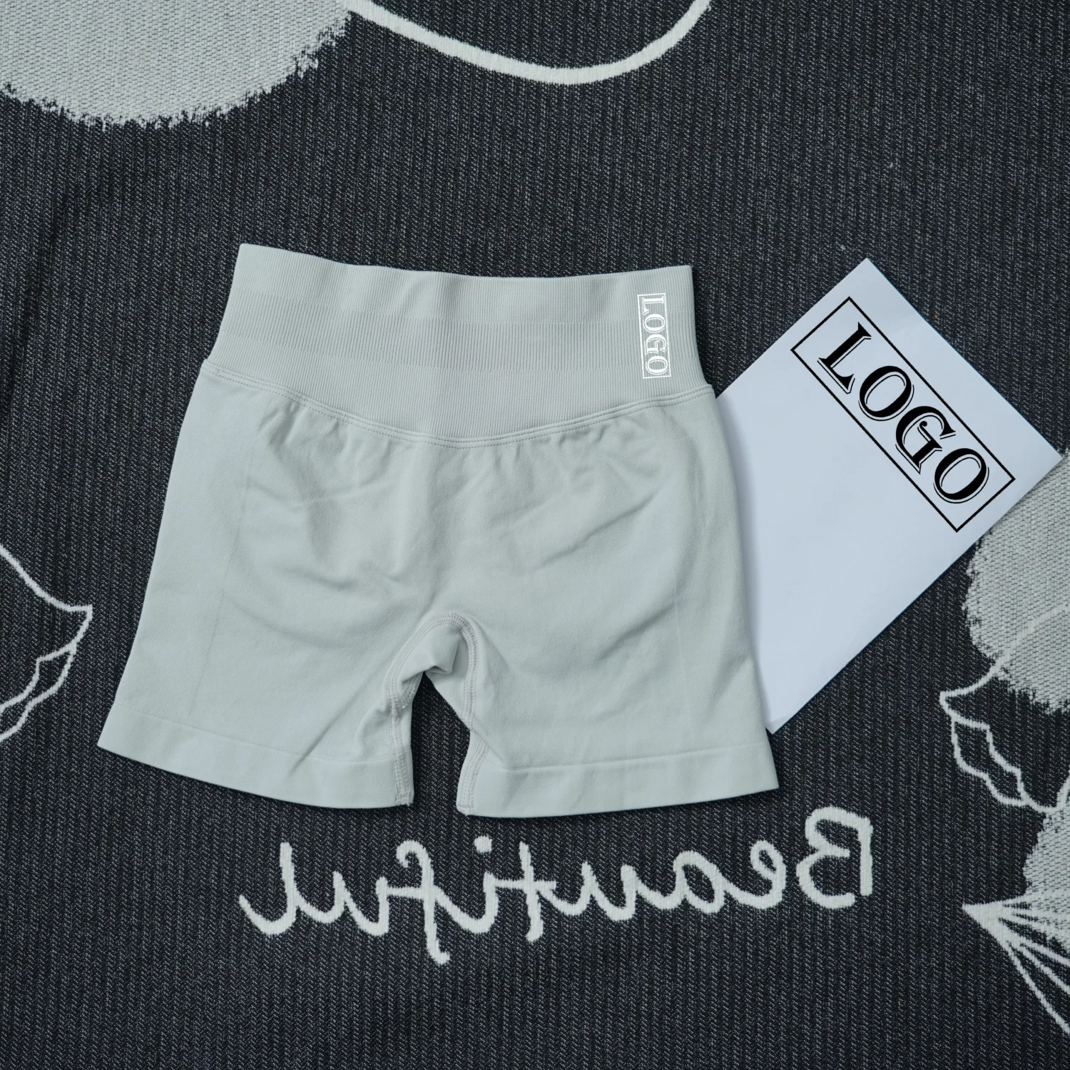 Yoga ShortsYogImpact Shorts with Logo 4.5'' Low Waist Seamless Scrunch Bum Gym Shorts Workout Biker Short Stretch Fitness Short - Image 14