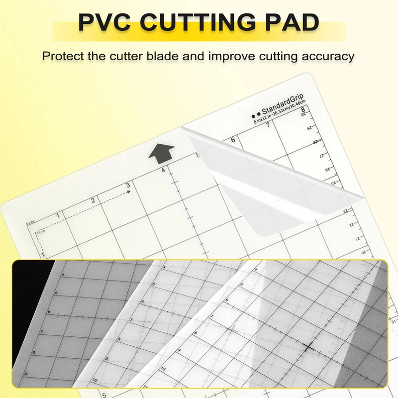 3Pcs Replacement Cutting Mat Adhesive Mat With Measuring Grid 8 By 12-Inch For Silhouette Cameo Cricut Explore Plotter Machine - Image 4