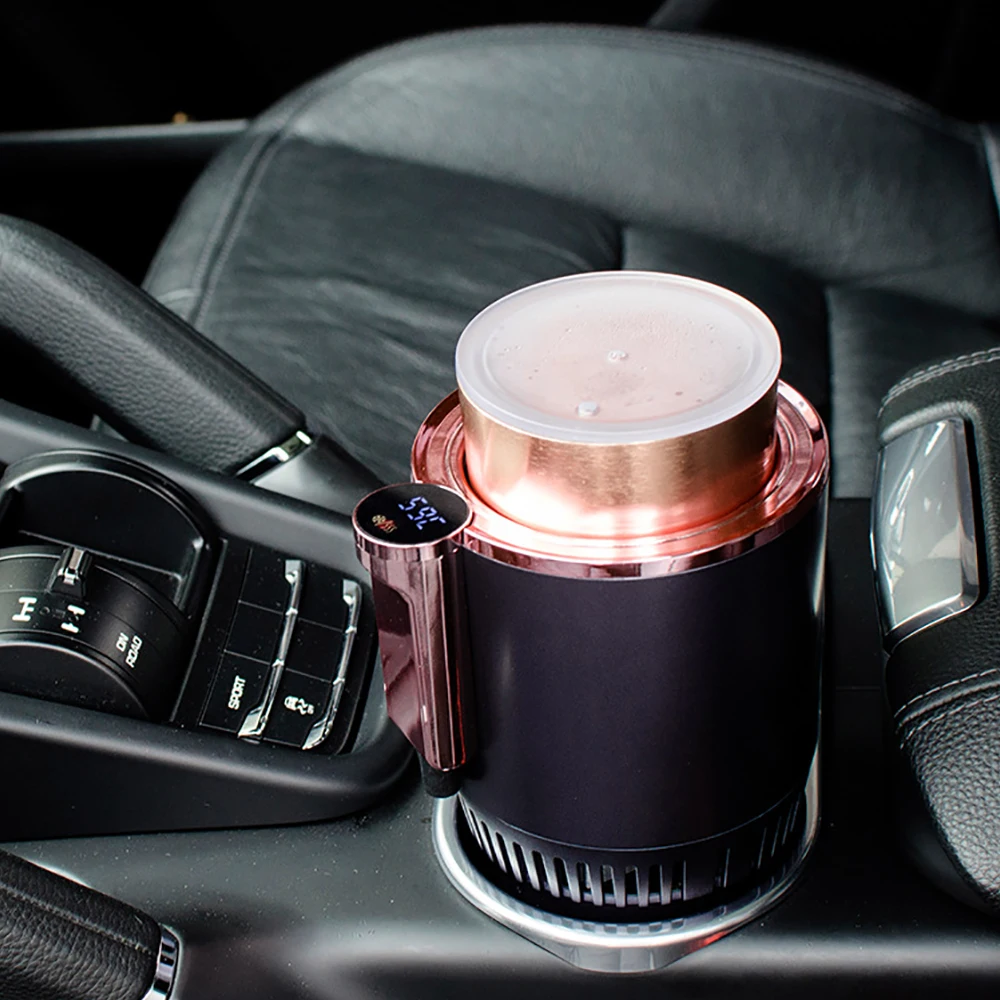 Smart Car 2-In-1 Hot And Cold Cup Drinks Holder Home Fast Refrigeration Cooling/Heating Mini Touch Screen Beverage Mug - Image 3