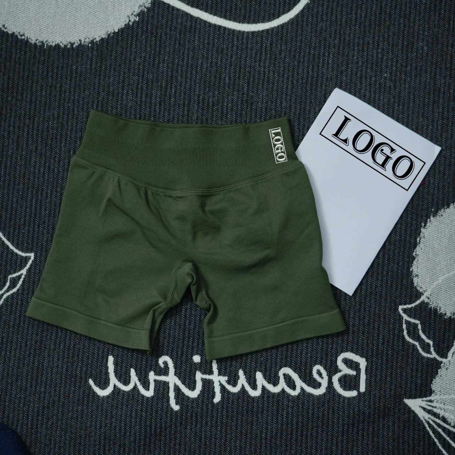 Yoga ShortsYogImpact Shorts with Logo 4.5'' Low Waist Seamless Scrunch Bum Gym Shorts Workout Biker Short Stretch Fitness Short - Image 16