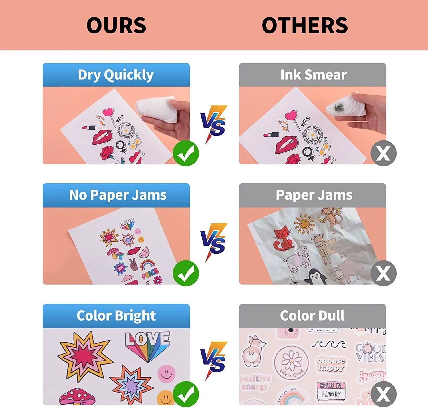 HTVRONT 30 Sheets Printable Vinyl Matte Glossy Sticker Paper for Inkjet Printer Laser Printer Waterproof Sticker Paper 100g - Image 3