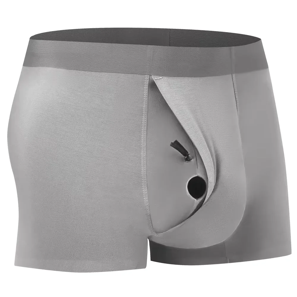 Men's Breathable Underwear Front Open Hole with Adjustable Ring Sheath Boxers Foreskin Long Therapy Enhanced Man Boxers Briefs - Image 12