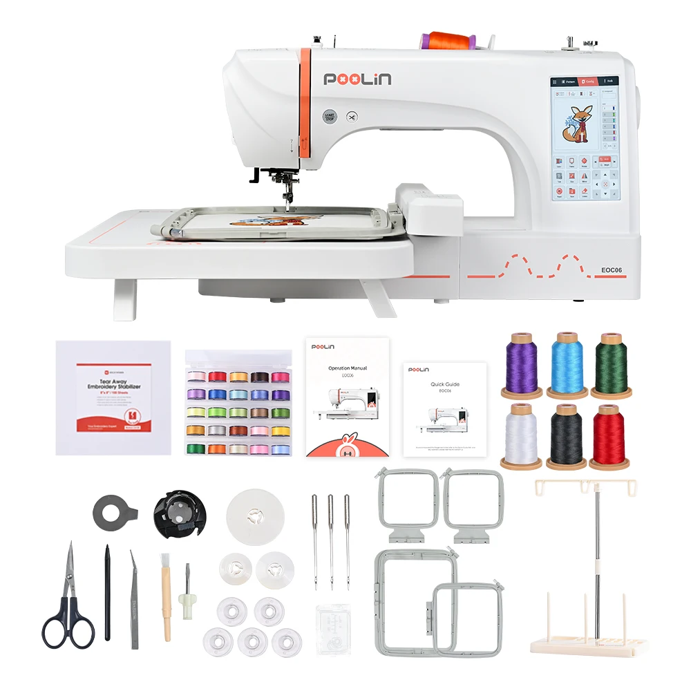 Poolin EOC06 New Home Use Computer Embroidery Machine Single Head Single Mini Portable Embroidery Machines - Image 2