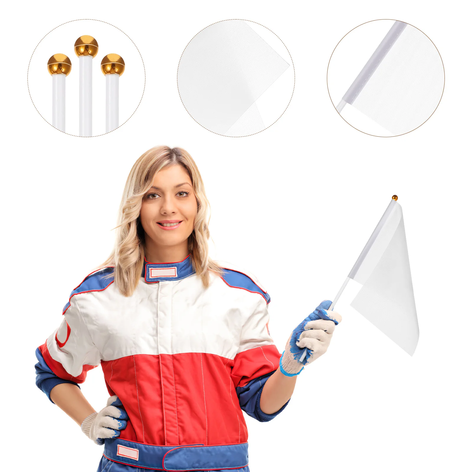 24 Pcs Sublimation Flags Blank White Flag Stick Five Colors Mini Flag Hand Held Flags Small White Flags - Image 3
