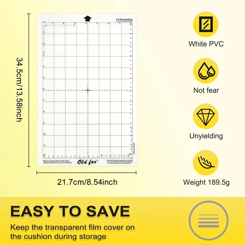 3Pcs Replacement Cutting Mat Adhesive Mat With Measuring Grid 8 By 12-Inch For Silhouette Cameo Cricut Explore Plotter Machine - Image 6