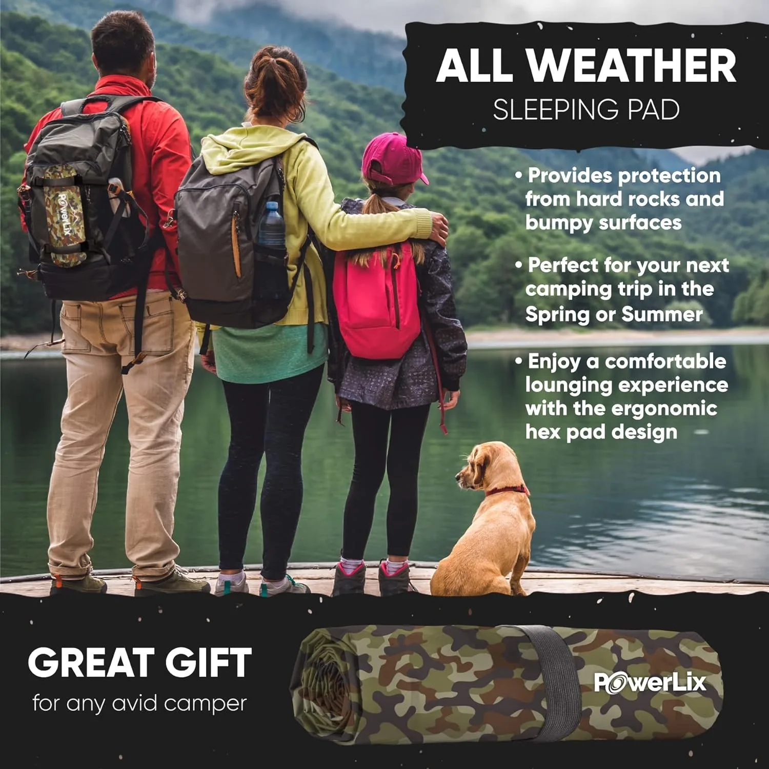 POWERLIX Ultralight Sleeping Pad for Camping with Inflating Bag, Carry Bag, Repair Kit – Compact Lightweight Camping Mat - Image 3