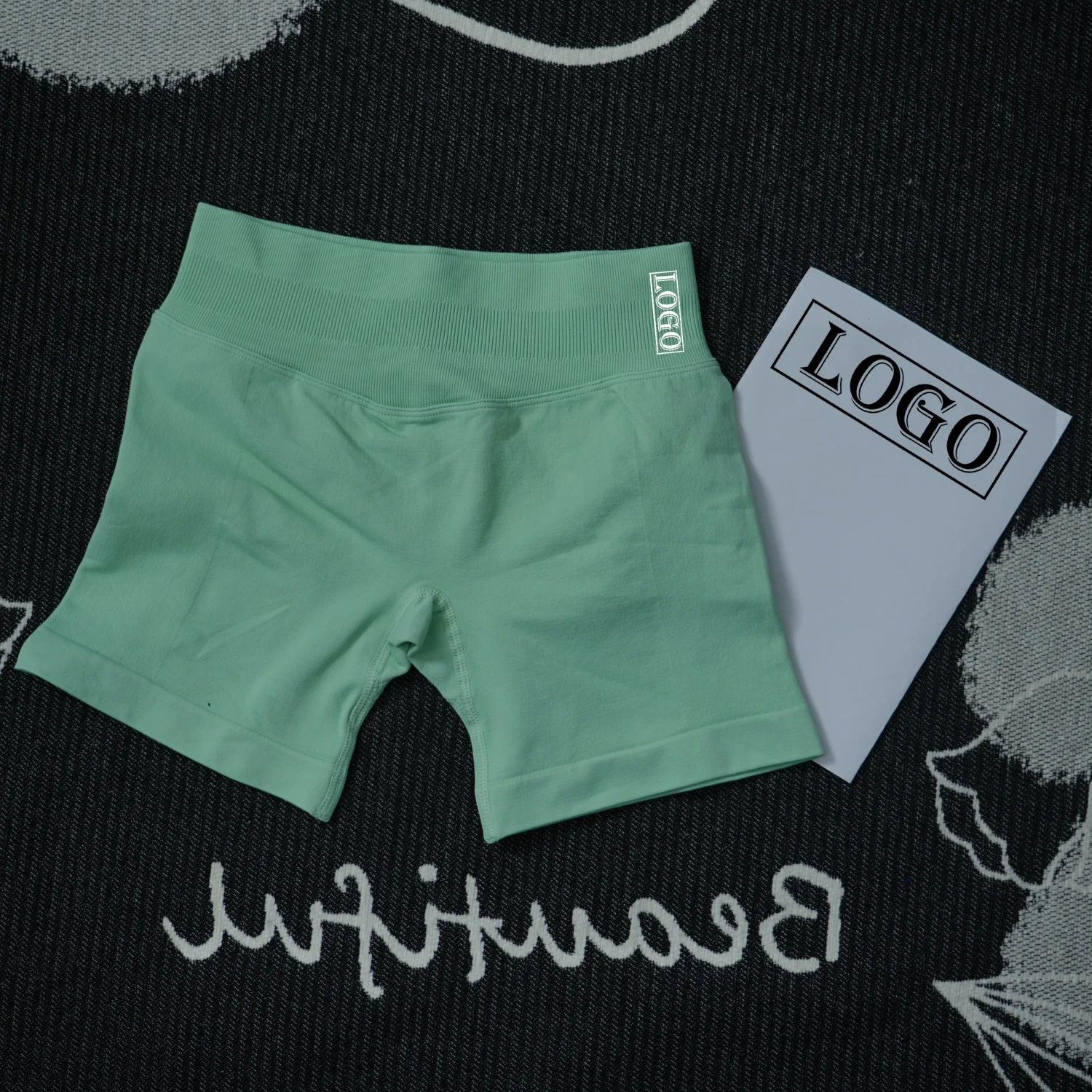 Yoga ShortsYogImpact Shorts with Logo 4.5'' Low Waist Seamless Scrunch Bum Gym Shorts Workout Biker Short Stretch Fitness Short - Image 22